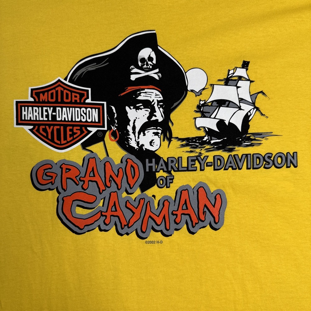 Vintage NWT Harley Davidson Shirt XL Grand Cayman Ride The Plank‎ 2003 Pirate
